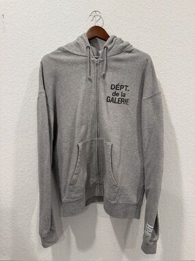 Gallery Dept. Zip Up Hoodie Grey